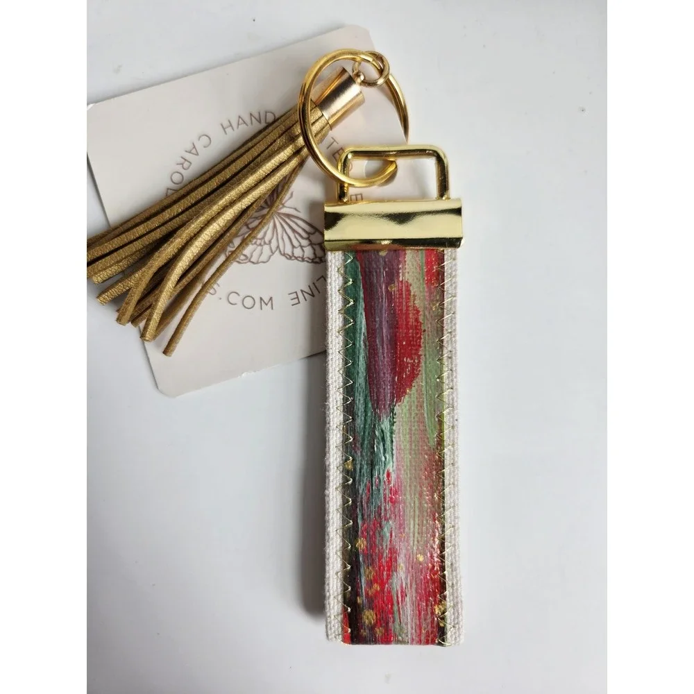 Key Fob Chain Holder Hand Painted Lanyard Strap Acrylic Tassel Mathew‎ 16:19